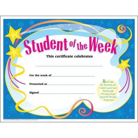 TREND ENTERPRISES Student of The Week Colorful Classics Certificates, PK180 T2960